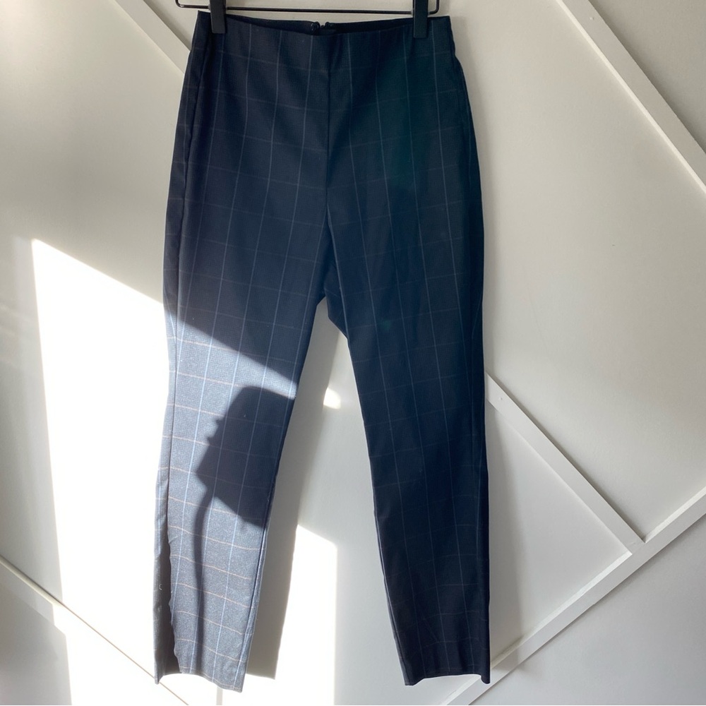 Rag & Bone Simone Pant NWT Size 8 Navy Windowpane| Cotton Blend Tailored Trouser